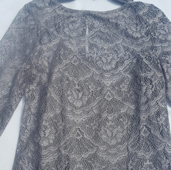 Jackie Jon Mid Dress 14 Gray Metallic Party Dress - Picture 2 of 4